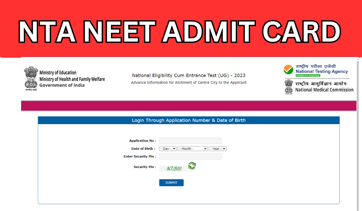 NTA NEET ADMIT CARD