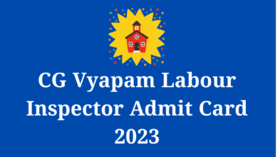 CG Vyapam Labour Inspector Admit Card 2023