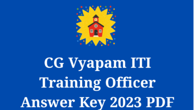 CG Vyapam ITI Training Officer Answer Key 2023 PDF