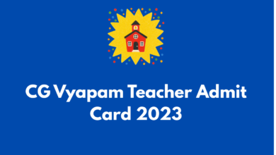 CG Vyapam Teacher Admit Card 2023