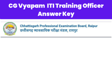 CG Vyapam ITI Training Officer Answer Key 2023