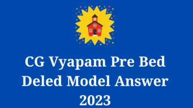 CG Vyapam Pre Bed Deled Model Answer 2023