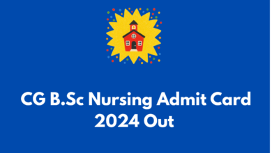 CG B.Sc Nursing Admit Card 2024 Out