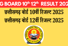 CG Board 10th 12th Result 2025