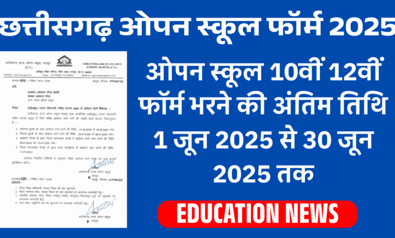 CG Open School 10th 12th form 2025 Date