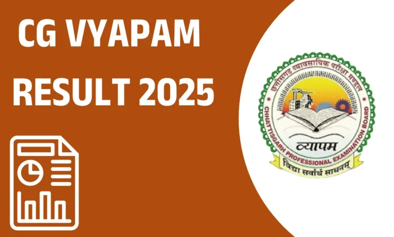 Cg vyapam result 2025 chhattisgarh