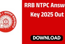 RRB NTPC Answer Key 2025