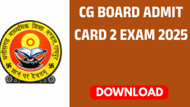 Cg Board 2nd Exam Admit Card 2025