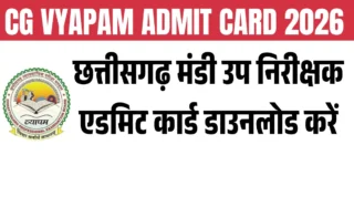 CG Mandi Nirikshak Vacancy 2026 Admit Card