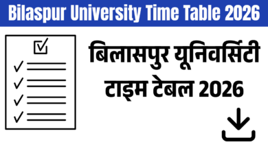 Bilaspur University Time Table 2026